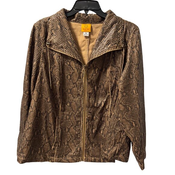 Ruby Rd. Jacket Sz 18W Jacket Snake Print Polyester Zip Front Jacket - Picture 1 of 11